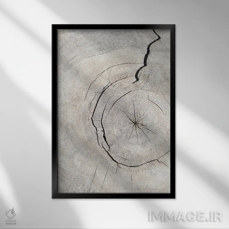 تابلو دکوراتیو الگوی چوب شماره ۲ اثر استودیو ۱ایکس ۳ - نمای قابدار مشکی