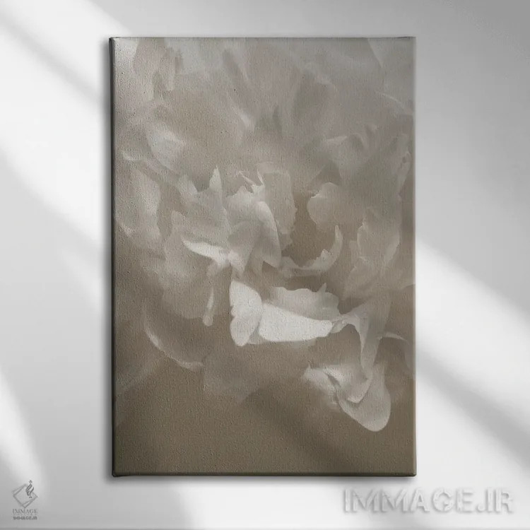 تابلو دکوراتیو پیونی شماره ۹ اثر استودیو ۱ایکس ۳ - نمای روبهرو روی دیوار