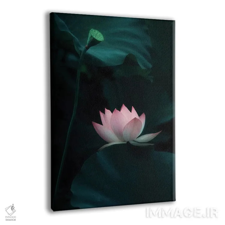 تابلو دکوراتیو گل نیلوفر آبی اثر کترین دبلیو. - نمای پرسپکتیو محصول