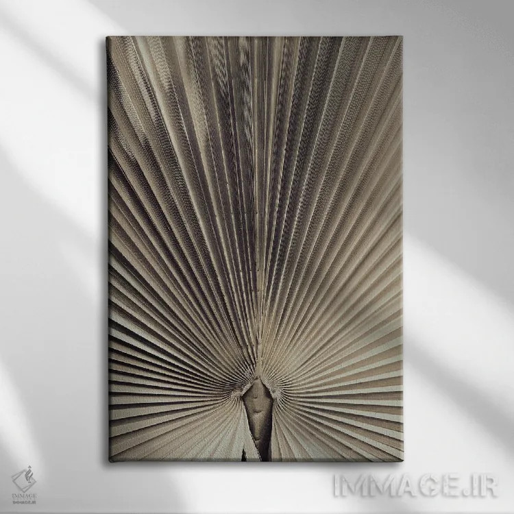 تابلو دکوراتیو برگ نخل شماره ۱ اثر استودیو ۱ایکس ۳ - نمای روبهرو روی دیوار