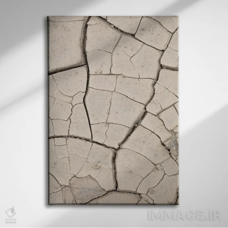 تابلو دکوراتیو دیوار خاکی بژ اثر استودیو ۱ایکس ۳ - نمای روبهرو روی دیوار