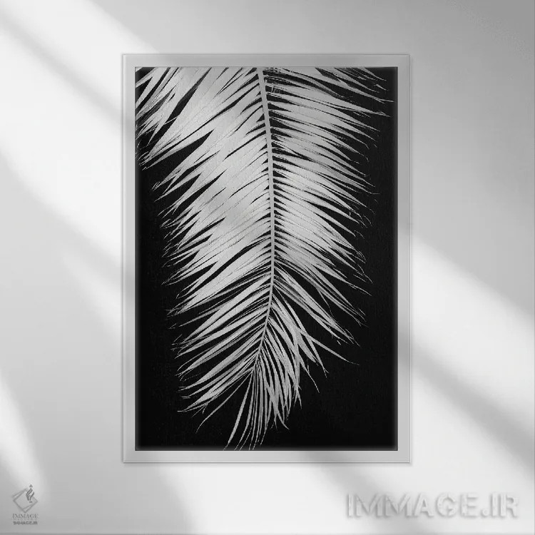 تابلو دکوراتیو برگ نخل شماره ۴ اثر استودیو ۱ایکس ۳ - نمای قابدار سفید