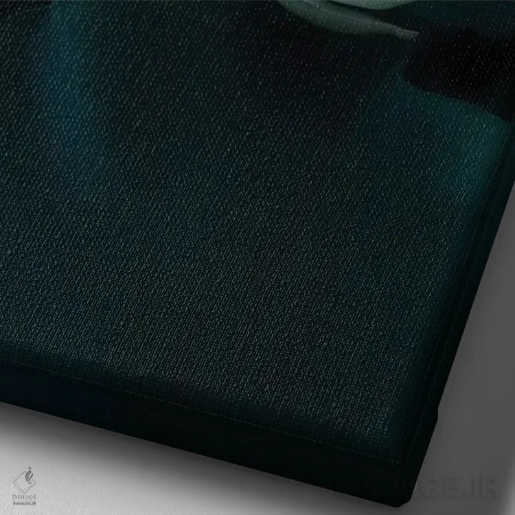 تابلو دکوراتیو گل نیلوفر آبی اثر کترین دبلیو. - نمای نزدیک بافت بوم