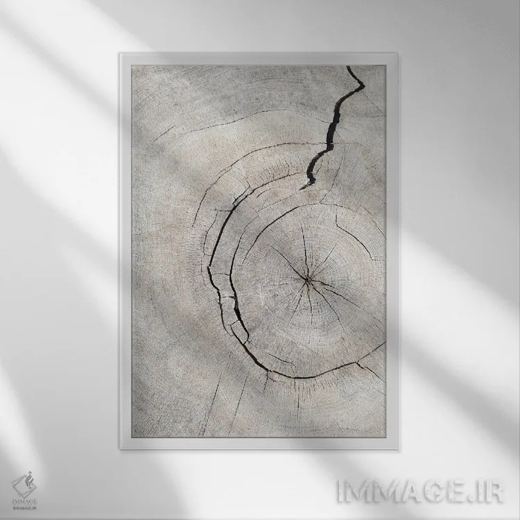 تابلو دکوراتیو الگوی چوب شماره ۲ اثر استودیو ۱ایکس ۳ - نمای قابدار سفید