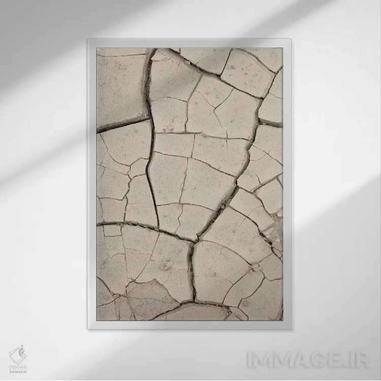 تابلو دکوراتیو دیوار خاکی بژ اثر استودیو ۱ایکس ۳ - نمای قابدار سفید