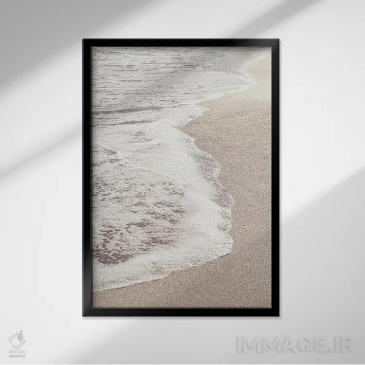 تابلو دکوراتیو ساحل شماره ۶ اثر استودیو ۱ایکس ۳ - نمای قابدار مشکی