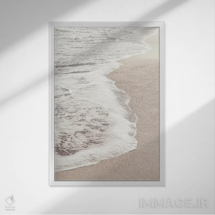 تابلو دکوراتیو ساحل شماره ۶ اثر استودیو ۱ایکس ۳ - نمای قابدار سفید