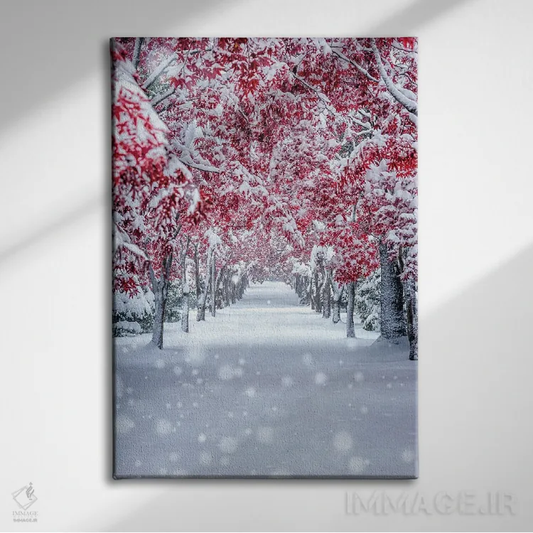 تابلو دکوراتیو افرا برفی اثر یوسی ناگاهاتا - نمای روبهرو روی دیوار