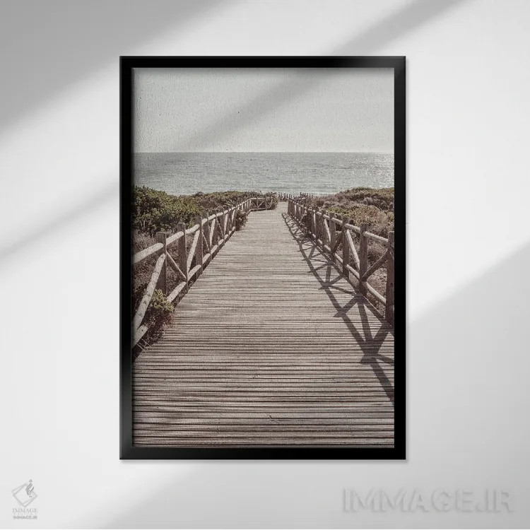 تابلو دکوراتیو ساحل شماره ۳ اثر استودیو ۱ایکس ۳ - نمای قابدار مشکی