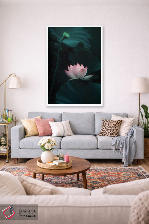 تابلو دکوراتیو گل نیلوفر آبی اثر کترین دبلیو. - D1W