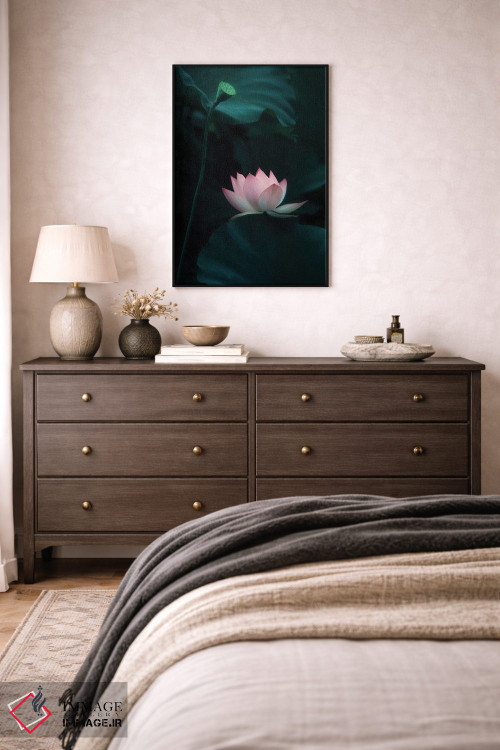 تابلو دکوراتیو گل نیلوفر آبی اثر کترین دبلیو. - D3B