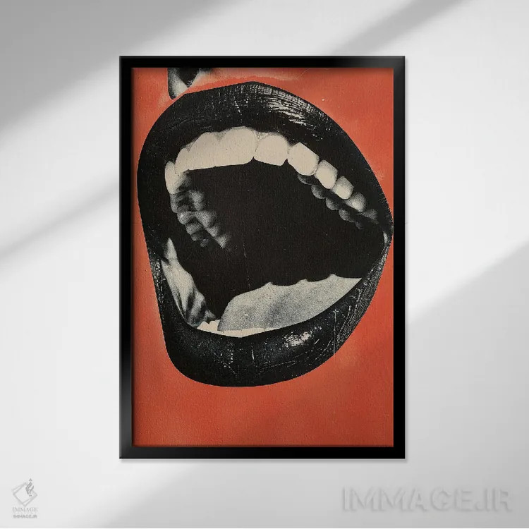 تابلو دکوراتیو دهان اثر آندریاس ماگنوسون - نمای قابدار مشکی