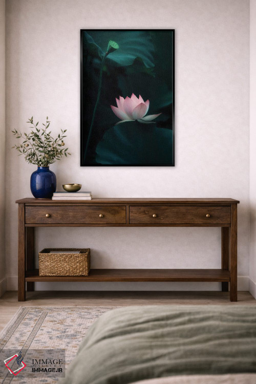 تابلو دکوراتیو گل نیلوفر آبی اثر کترین دبلیو. - D5B