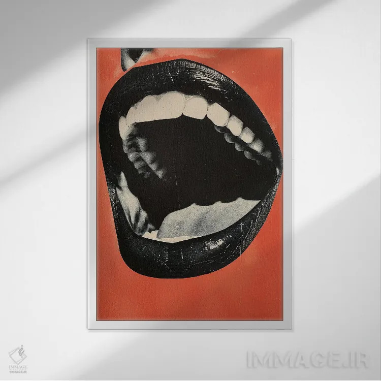 تابلو دکوراتیو دهان اثر آندریاس ماگنوسون - نمای قابدار سفید