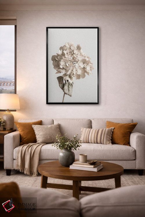 تابلو دکوراتیو گل خشک بژ اثر استودیو ۱ایکس ۳ - D5B