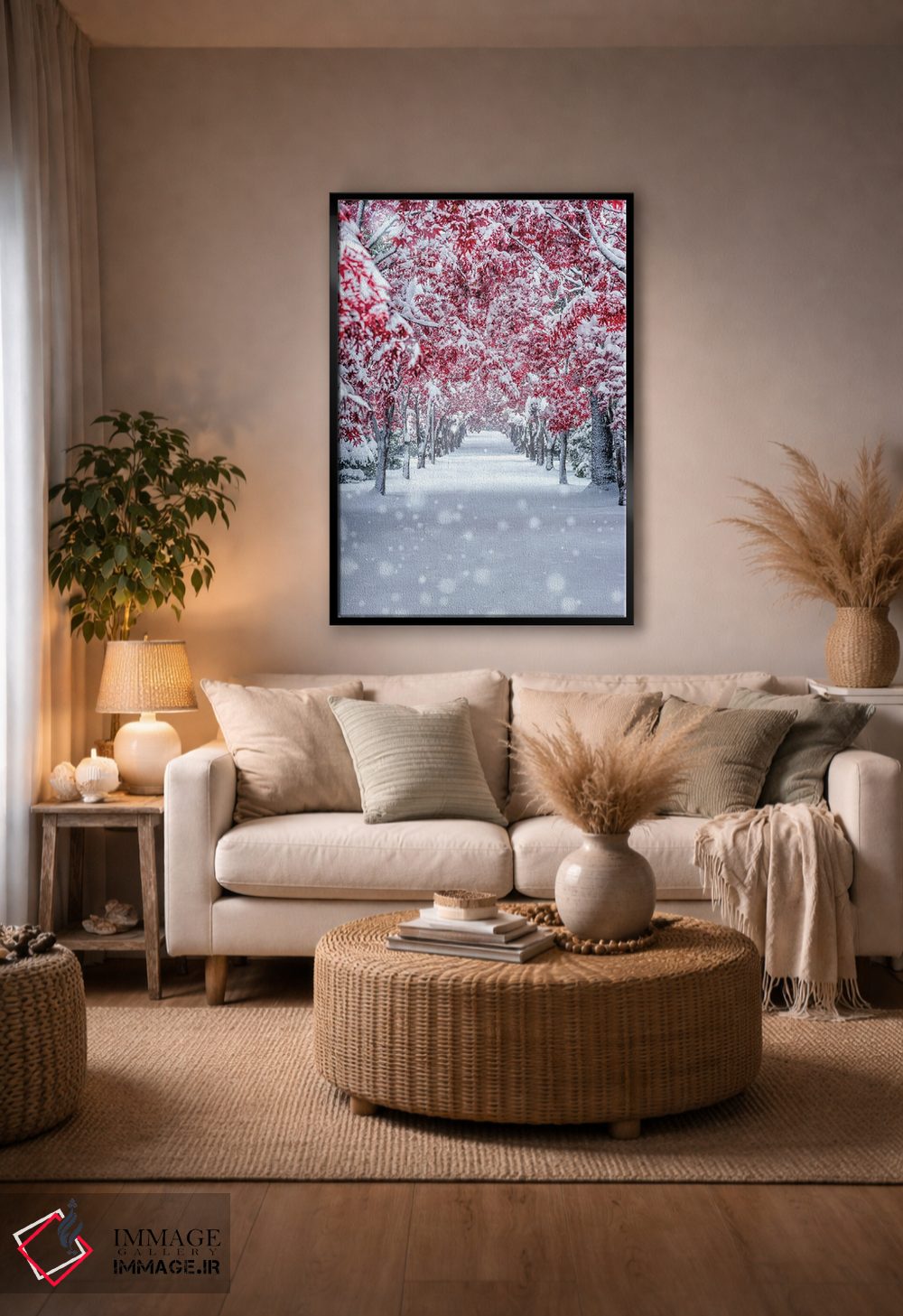 تابلو دکوراتیو افرا برفی اثر یوسی ناگاهاتا - D5B