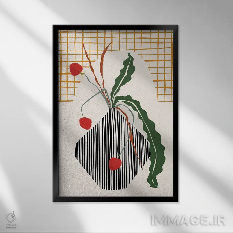 تابلو مدرن نور ایکبانای میانه قرن اثر آنیـک - نمای قابدار مشکی