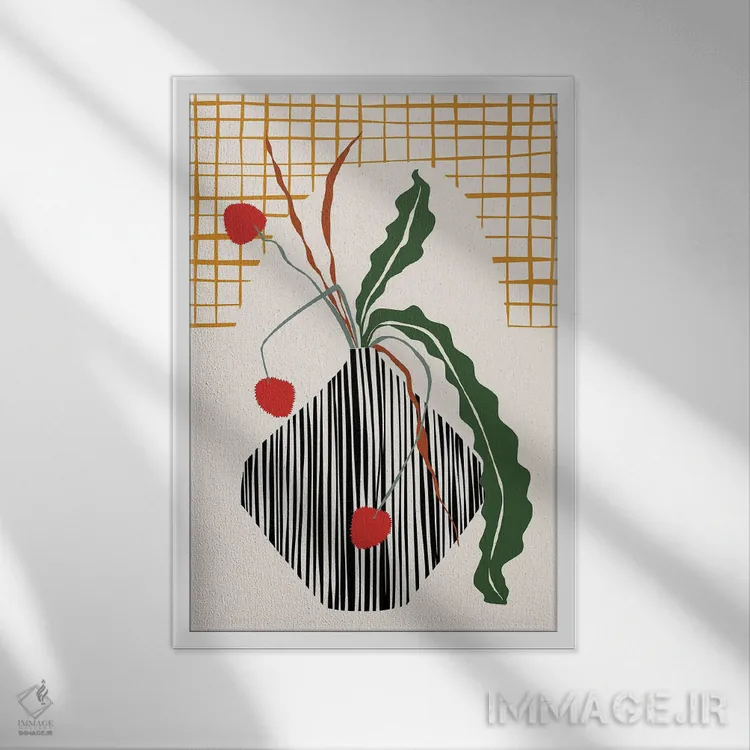 تابلو مدرن نور ایکبانای میانه قرن اثر آنیـک - نمای قابدار سفید