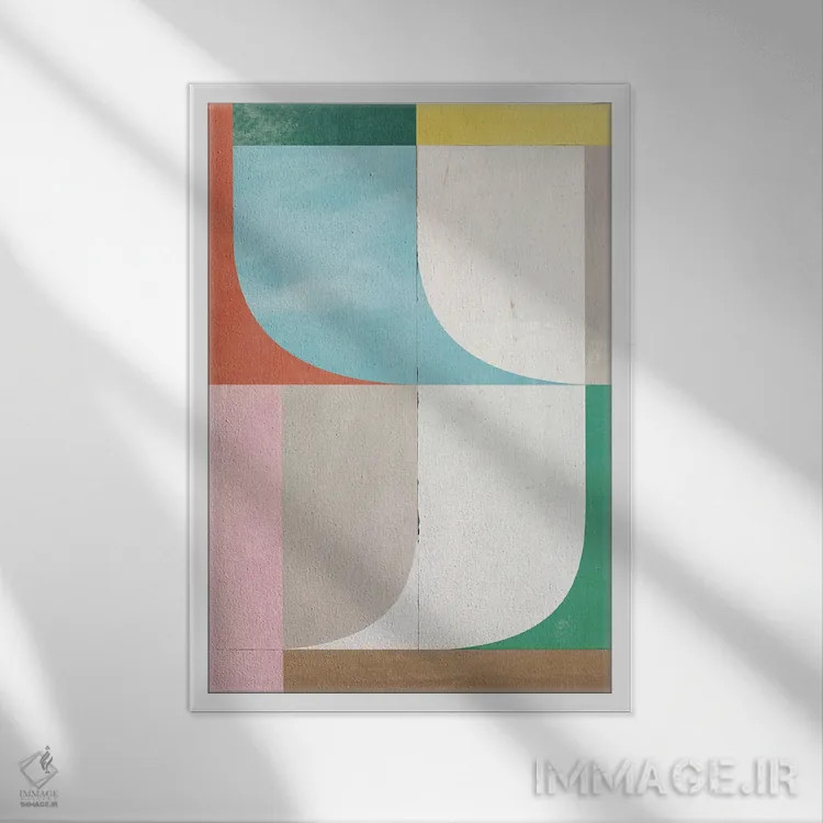 تابلو انتزاعی در تعادل اثر الن گروپ - نمای قابدار سفید
