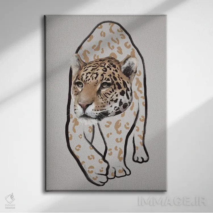 تابلو مینیمال لئوپاردو ۲ اثر گابریلا روبرگ - نمای روبهرو روی دیوار