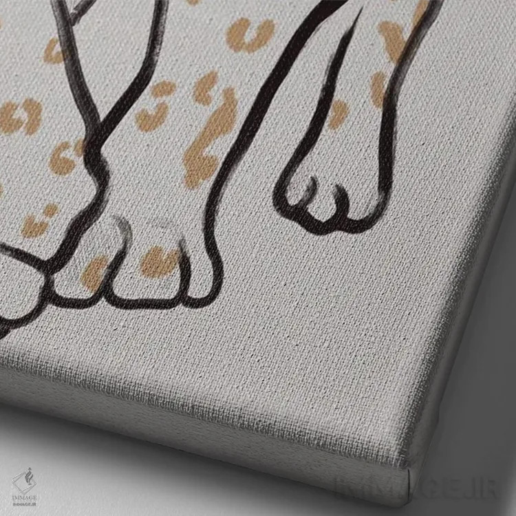 تابلو مینیمال لئوپاردو ۲ اثر گابریلا روبرگ - نمای نزدیک بافت بوم