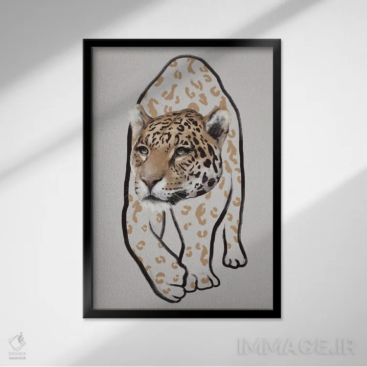 تابلو مینیمال لئوپاردو ۲ اثر گابریلا روبرگ - نمای قابدار مشکی