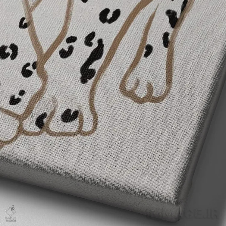 تابلو مینیمال لئوپاردو ۱ اثر گابریلا روبرگ - نمای نزدیک بافت بوم