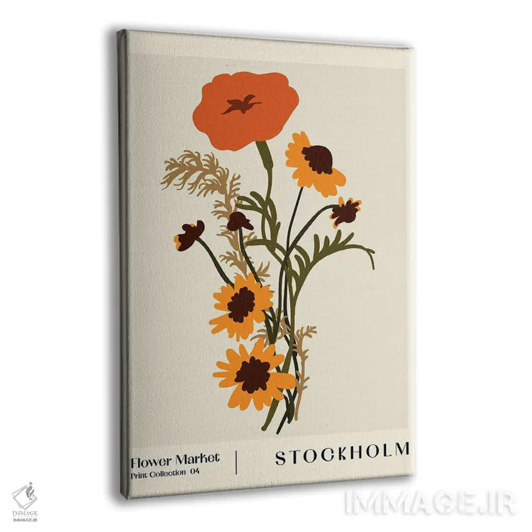 تابلو مینیمال بازار گل. استکهلم اثر ان کی تی ان - نمای پرسپکتیو محصول