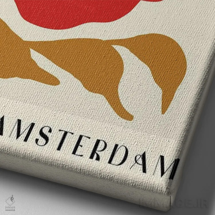 تابلو مینیمال بازار گل. آمستردام اثر ان کی تی ان - نمای نزدیک بافت بوم