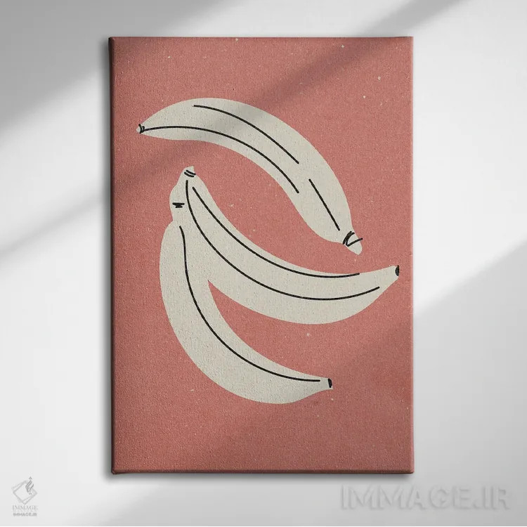 تابلو مینیمال موز اثر ان کی تی ان - نمای روبهرو روی دیوار
