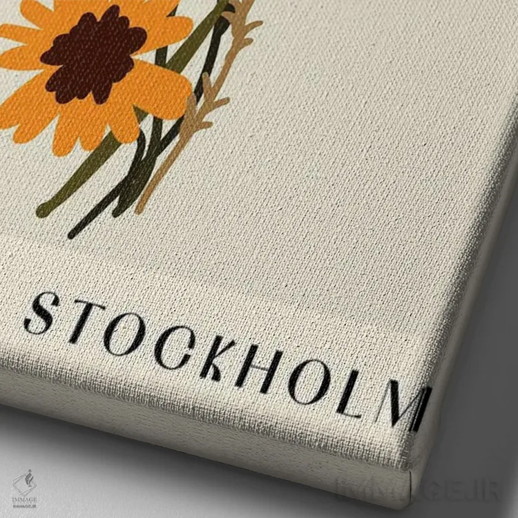 تابلو مینیمال بازار گل. استکهلم اثر ان کی تی ان - نمای نزدیک بافت بوم