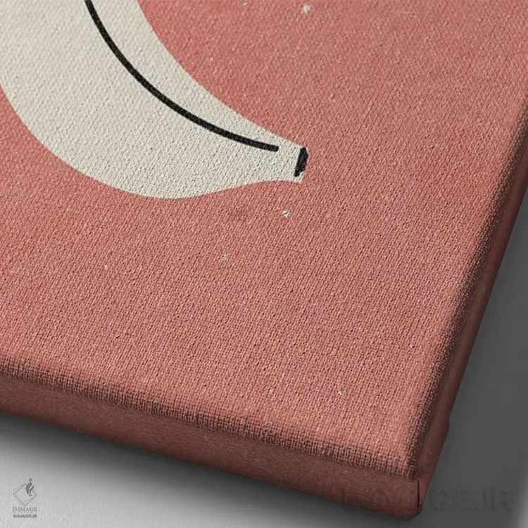 تابلو مینیمال موز اثر ان کی تی ان - نمای نزدیک بافت بوم