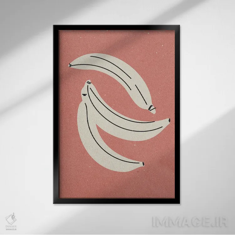 تابلو مینیمال موز اثر ان کی تی ان - نمای قابدار مشکی