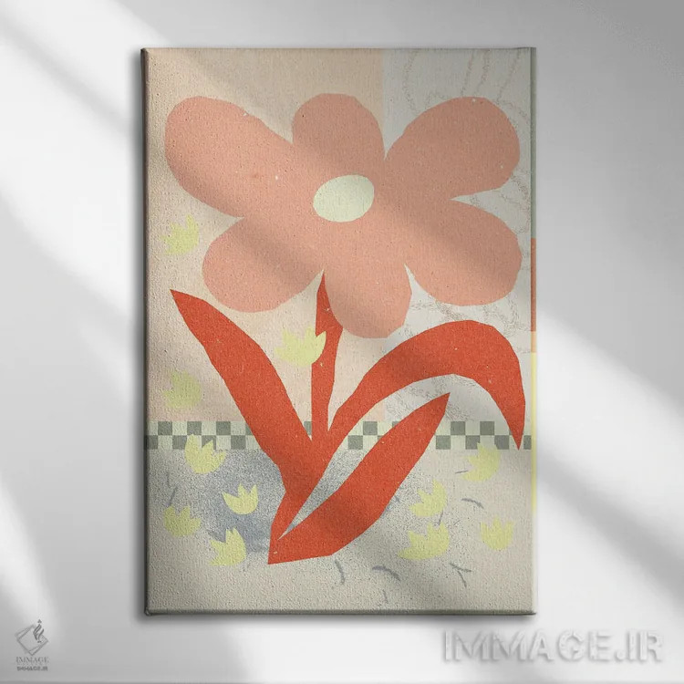 تابلو مینیمال ترکیب گل ها ۱ اثر ان کی تی ان - نمای روبهرو روی دیوار