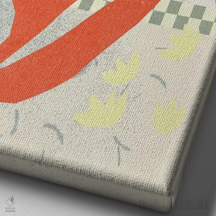 تابلو مینیمال ترکیب گل ها ۱ اثر ان کی تی ان - نمای نزدیک بافت بوم