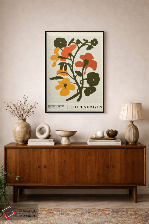 تابلو مینیمال بازار گل. کپنهاگ اثر ان کی تی ان - D1B