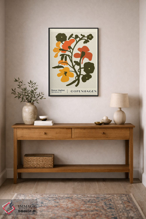 تابلو مینیمال بازار گل. کپنهاگ اثر ان کی تی ان - D2B