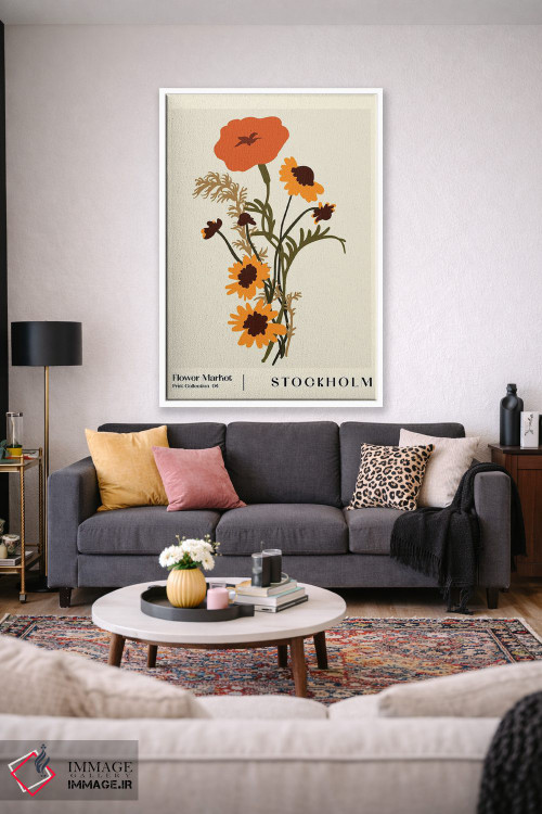 تابلو مینیمال بازار گل. استکهلم اثر ان کی تی ان - D1W