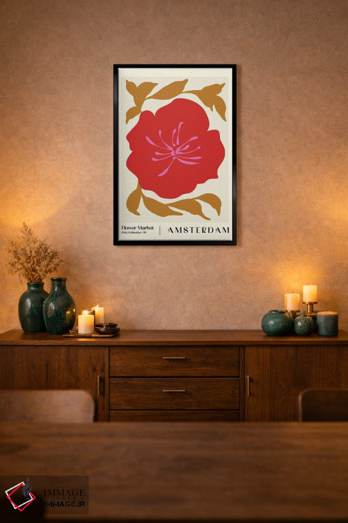 تابلو مینیمال بازار گل. آمستردام اثر ان کی تی ان - D3B