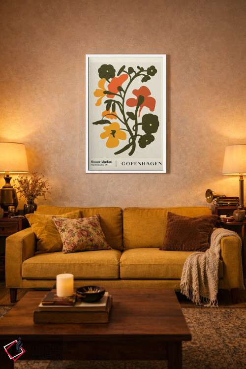تابلو مینیمال بازار گل. کپنهاگ اثر ان کی تی ان - D3W
