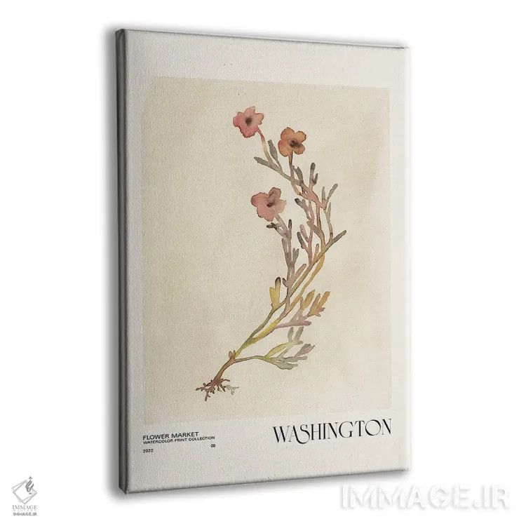 تابلو مینیمال مجموعه چاپ آبرنگ. بازار گل اثر ان کی تی ان - نمای پرسپکتیو محصول