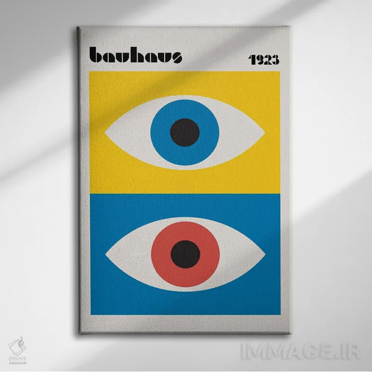 تابلو انتزاعی چشم های انتزاعی باوهاوس اثر رتردروم - نمای روبهرو روی دیوار