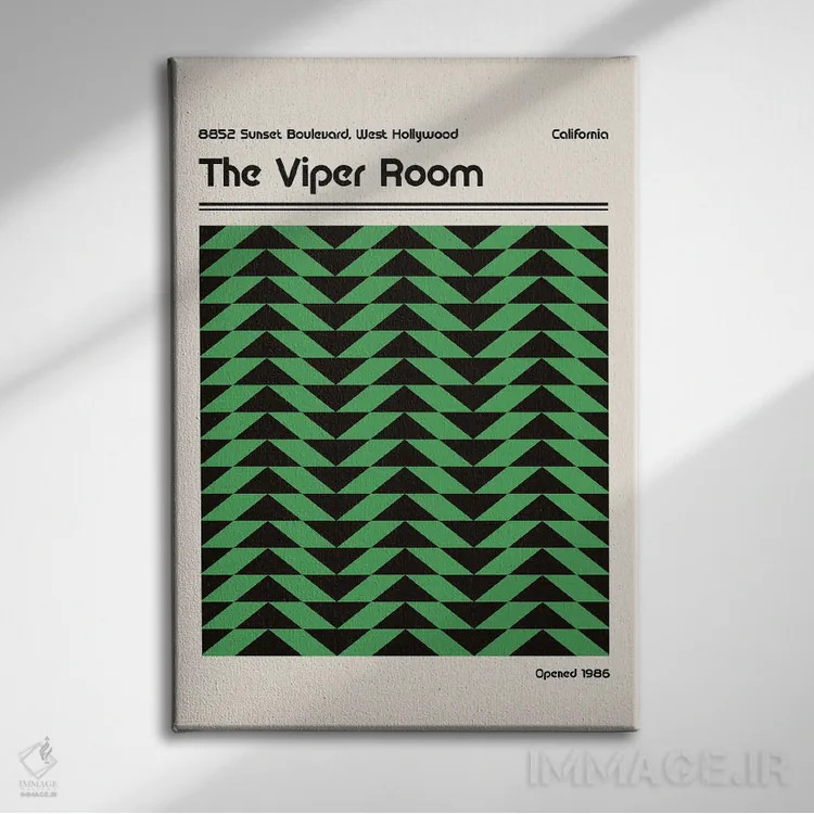 تابلو انتزاعی اتاق وایپر رترو اثر رتردروم - نمای روبهرو روی دیوار