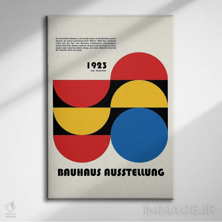 تابلو انتزاعی نمایشگاه باوهاوس III اثر رتردروم - نمای روبهرو روی دیوار