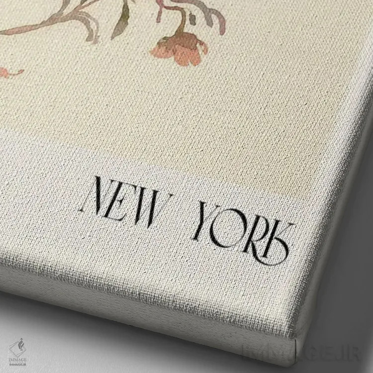 تابلو مینیمال مجموعه چاپ آبرنگ. بازار گل اثر ان کی تی ان - نمای نزدیک بافت بوم