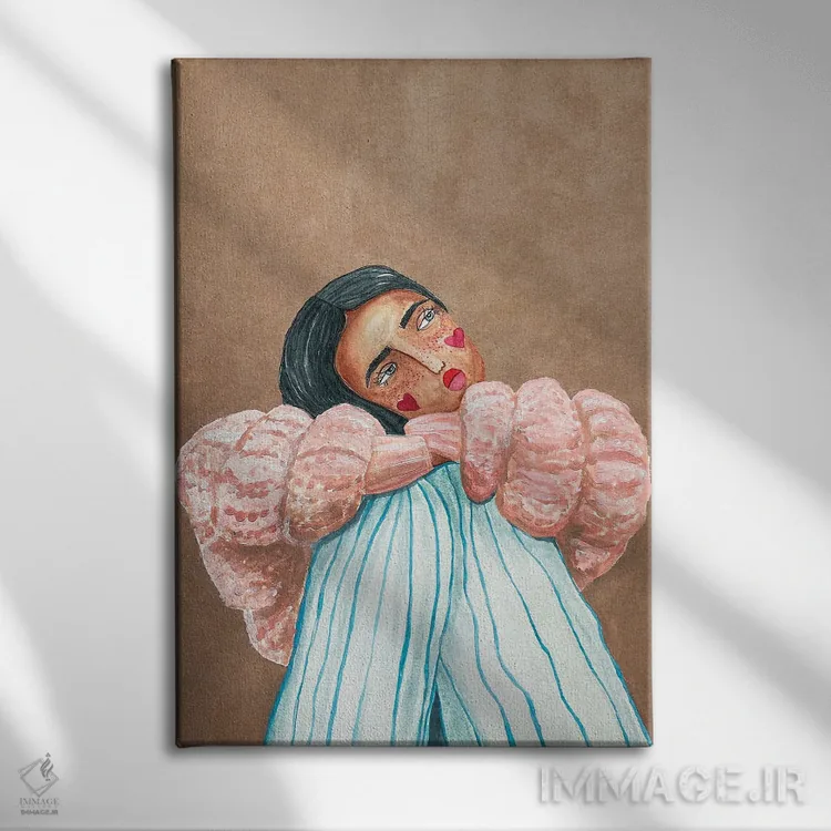 تابلو دکوراتیو دختر رویاپرداز اثر رایسا اولتمانز - نمای روبهرو روی دیوار