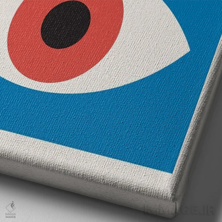 تابلو انتزاعی چشم های انتزاعی باوهاوس اثر رتردروم - نمای نزدیک بافت بوم