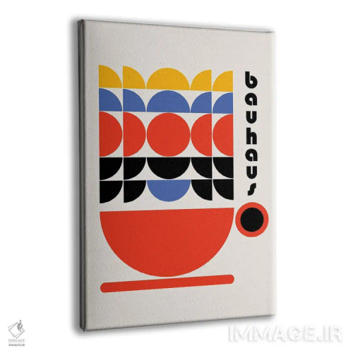 تابلو انتزاعی دکور کافی شاپ باوهاوس دهه ۷۰ اثر رتردروم - نمای پرسپکتیو محصول