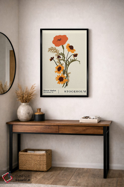 تابلو مینیمال بازار گل. استکهلم اثر ان کی تی ان - D3B