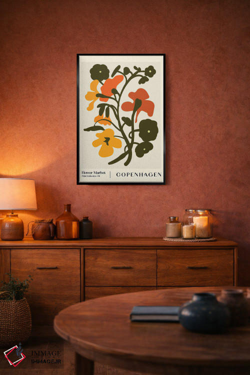 تابلو مینیمال بازار گل. کپنهاگ اثر ان کی تی ان - D4B